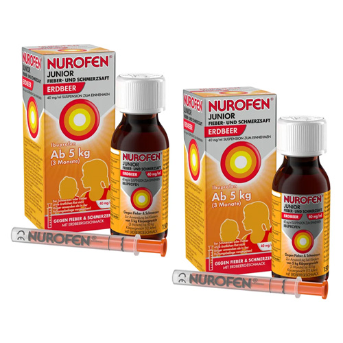 NUROFEN® Junior Fieber- und Schmerzsaft Erdbeer 40 mg (2x150 ml)