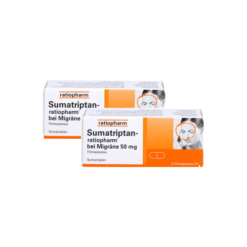 SUMATRIPTAN-ratiopharm bei Migräne 50 mg Filmtabl. Set (2x2St)
