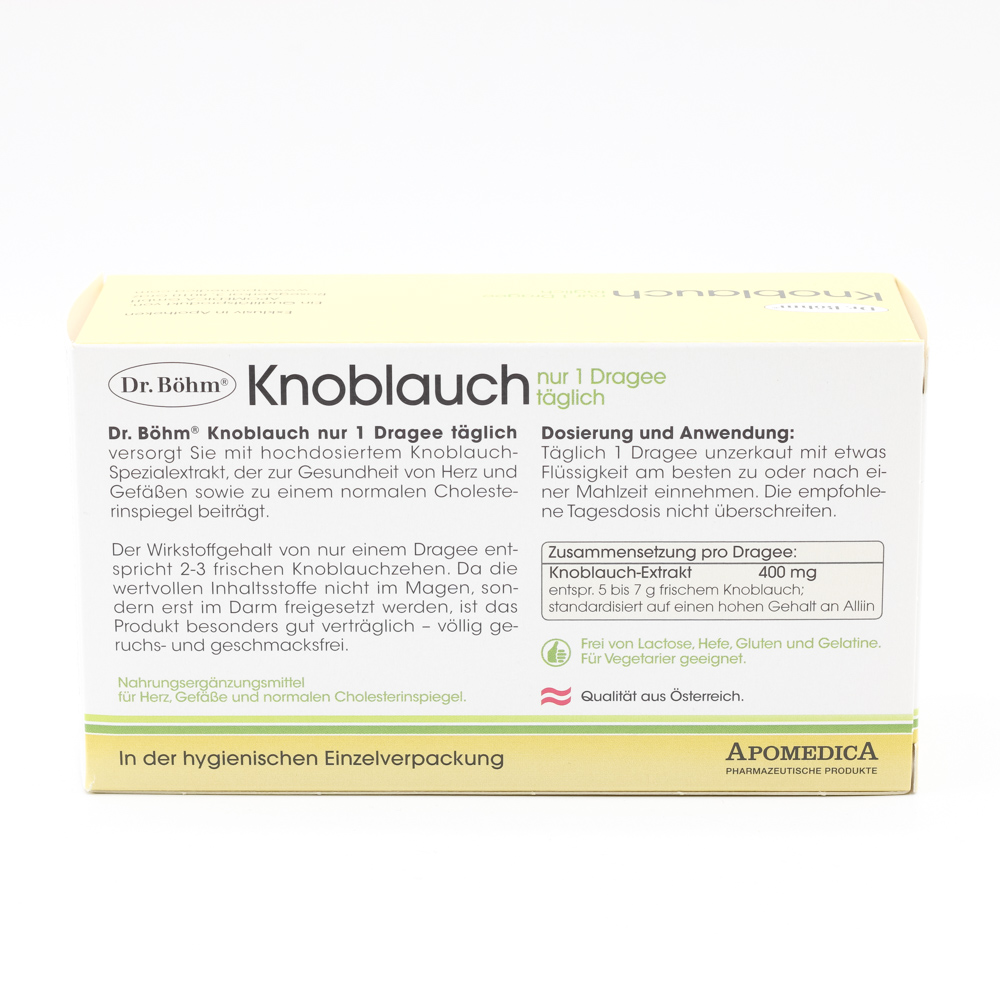 KNOBLAUCH NUR 1 Dragee täglich Dr.Böhm