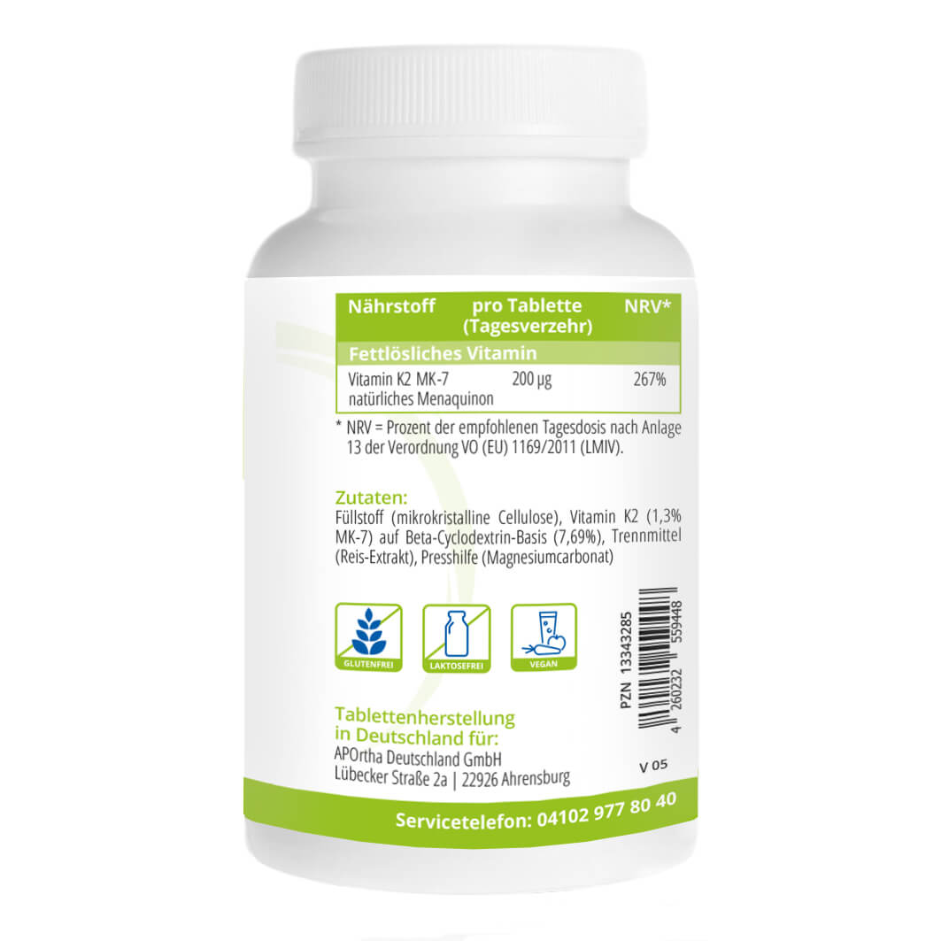 APORTHA Vitamin K2-MK7 200 μg Tabletten