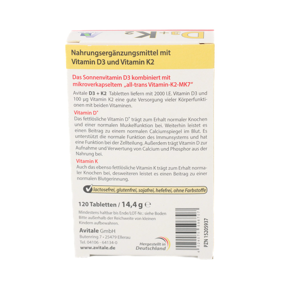 D3+K2 2000 I.E.+100 μg Tabletten