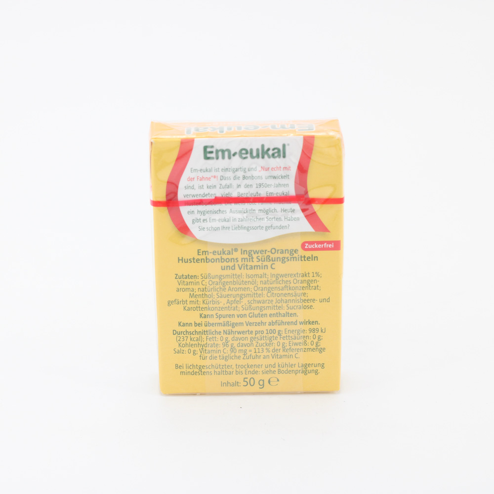 EM-EUKAL Bonbons Ingwer Orange zuckerfrei Box