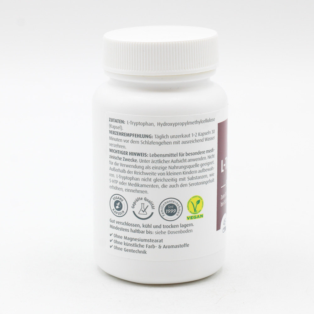 L-TRYPTOPHAN 500 mg aus Fermentation Kapseln