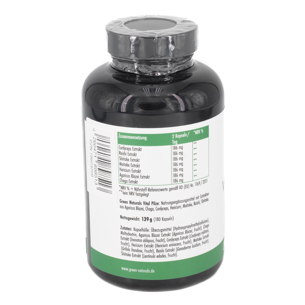 GREEN NATURALS Vital Pilze Cordyceps Reishi vegan