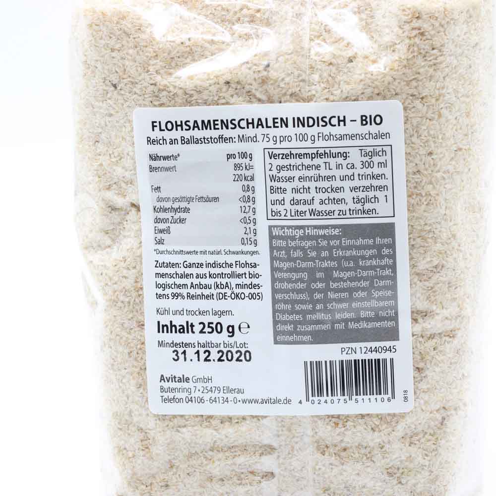 FLOHSAMENSCHALEN indisch Bio