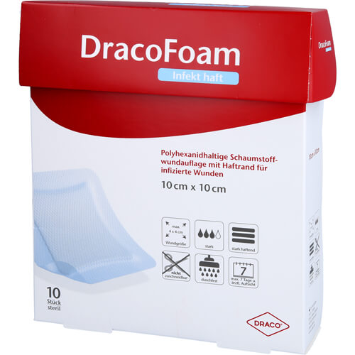 DRACOFOAM Infekt haft Schaumst.Wundauf.10x10 cm