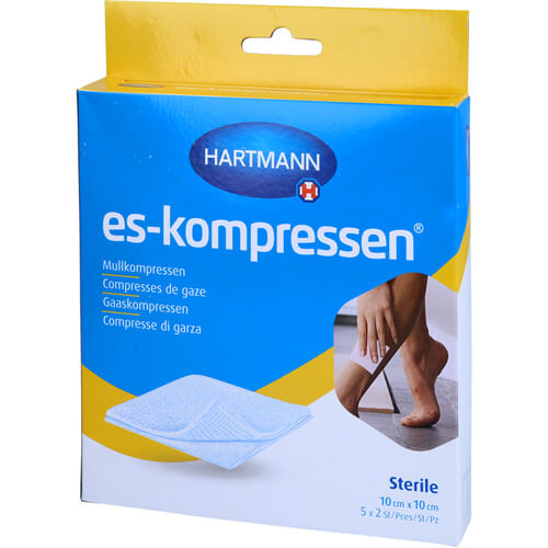 ES-KOMPRESSEN steril 10x10 cm 8fach 17fädig