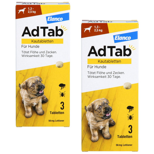 ADTAB 56 mg Kautabletten für Hunde 1,3-2,5 kg Set (2x3St)