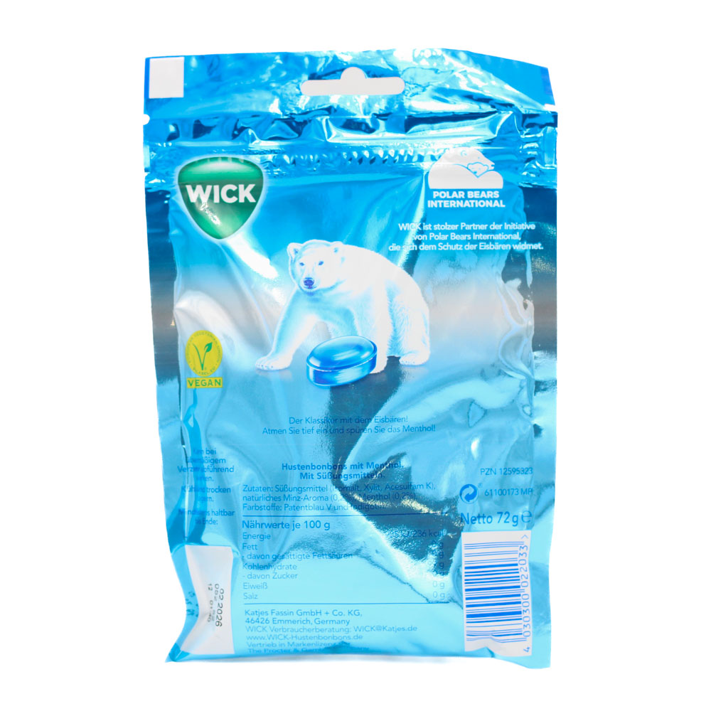 WICK BLAU Menthol Bonbons o.Zucker Beutel