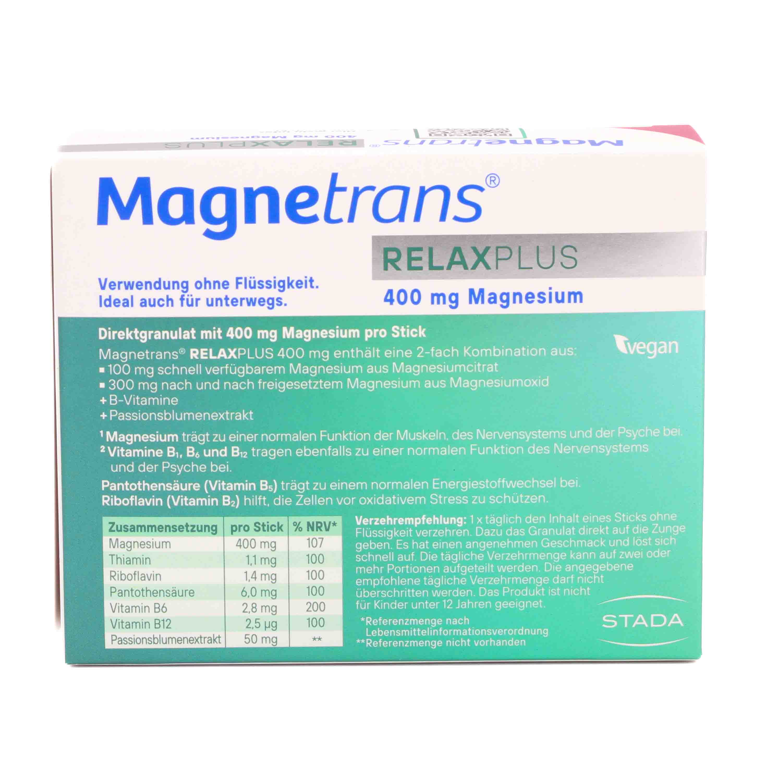 MAGNETRANS Relax+ 400 mg Granulat Sticks Blaubeere