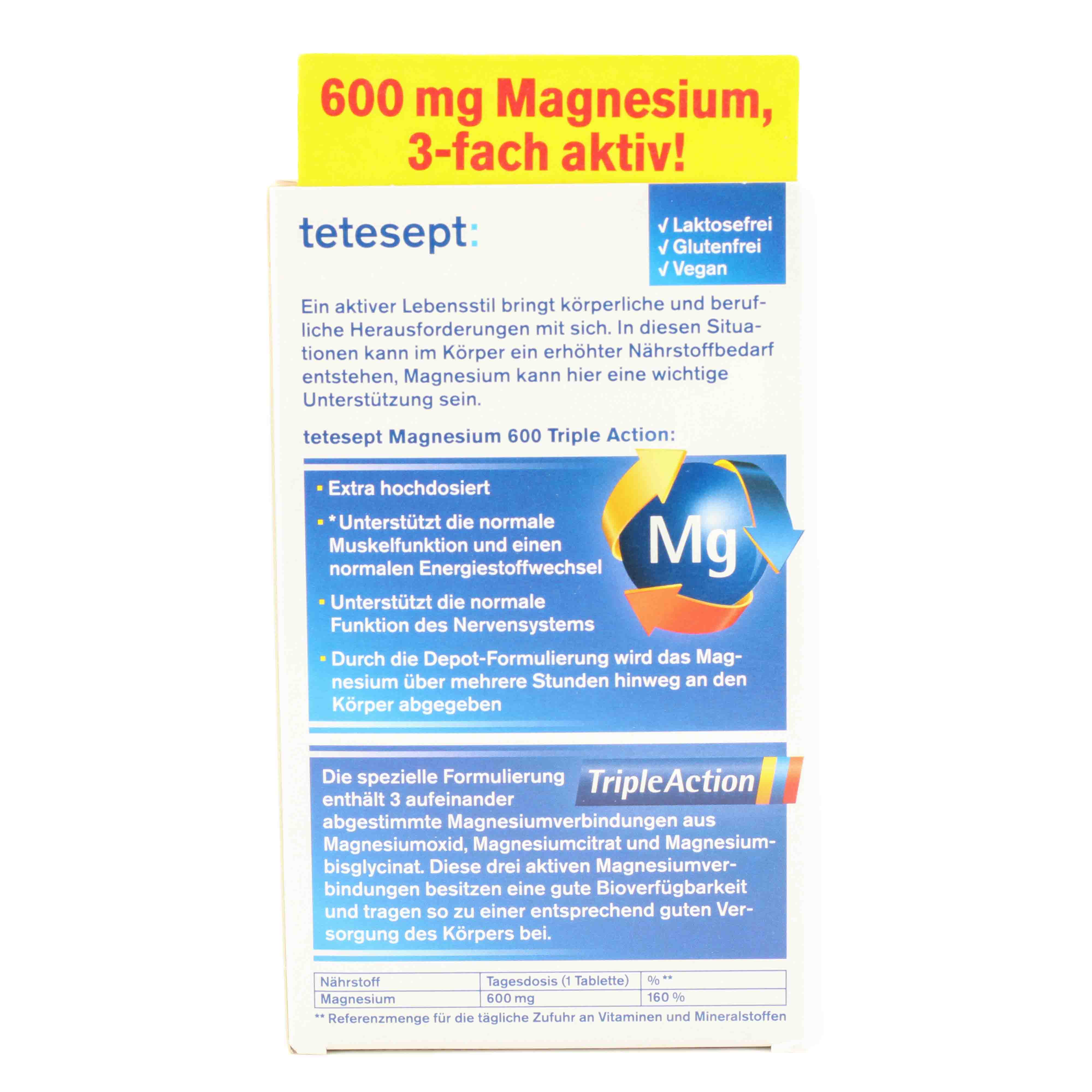 TETESEPT Magnesium 600 Triple Action Filmtabletten