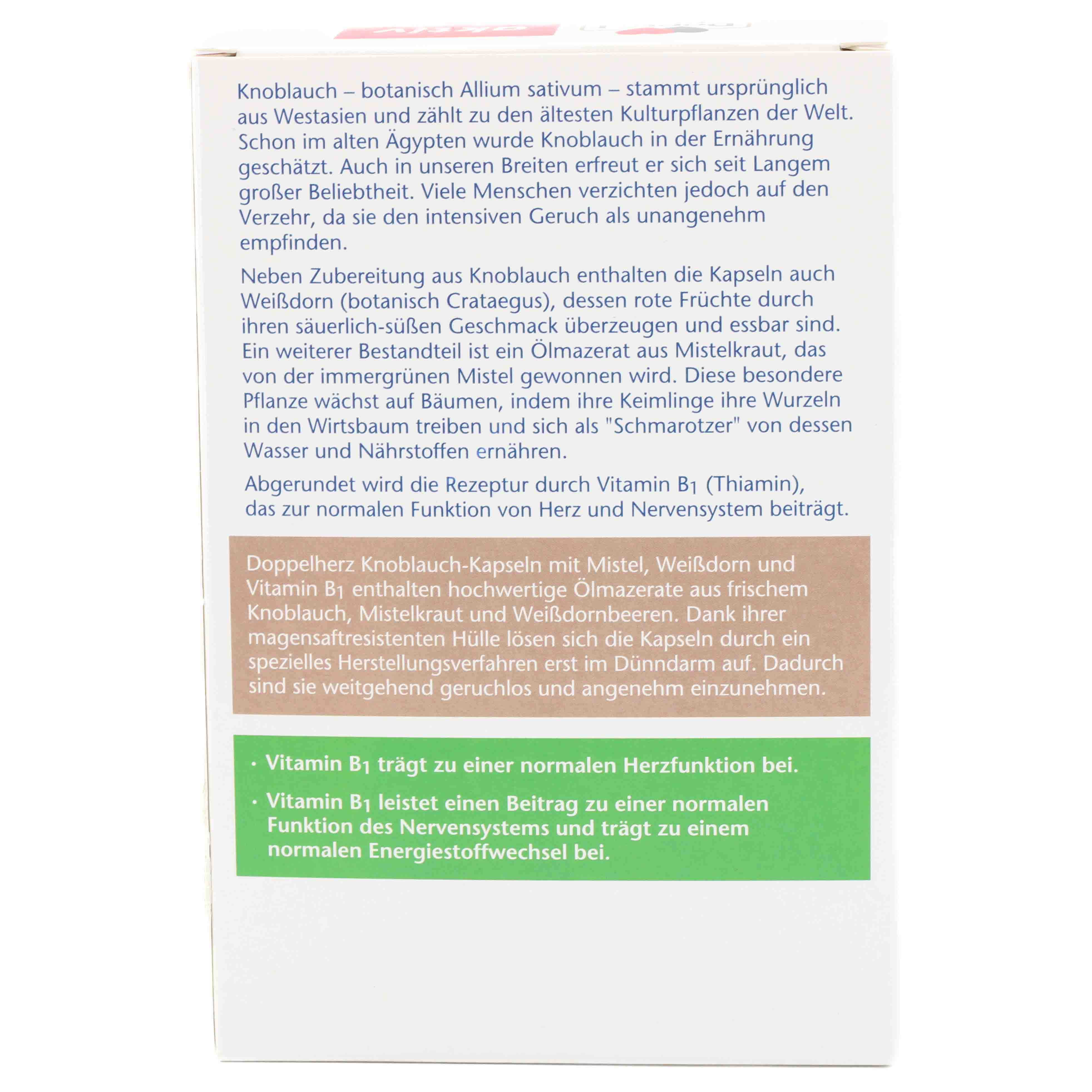 DOPPELHERZ Knobl.Kap.m.Mistel+Weißdorn+Vitamin B1