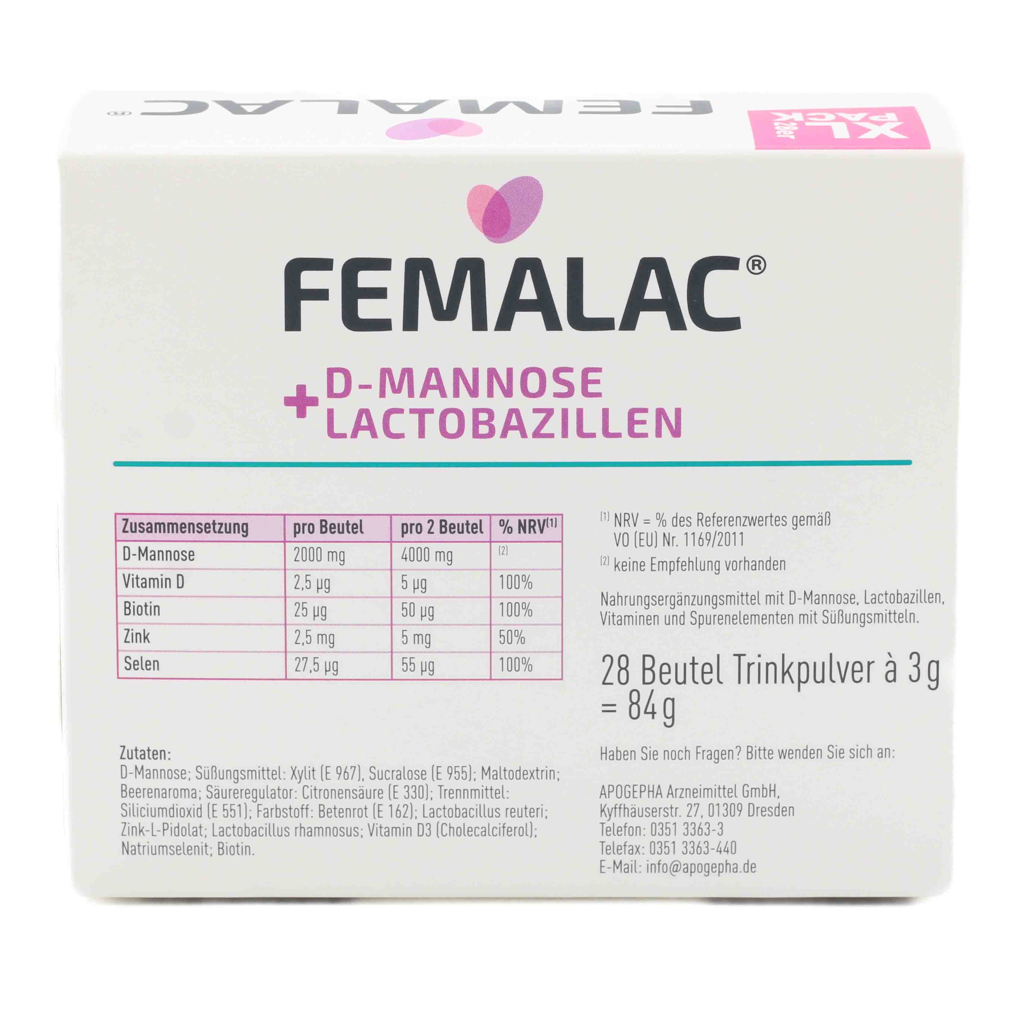 FEMALAC D-Mannose+Lactobazillen Plv.z.H.e.L.z.E.