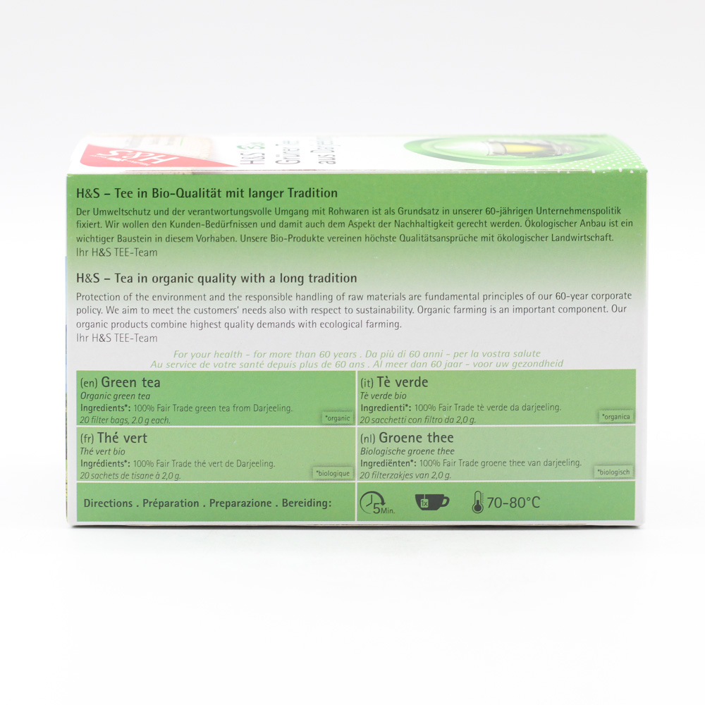 H&S Bio Grüner Tee aus Darjeeling Filterbeutel