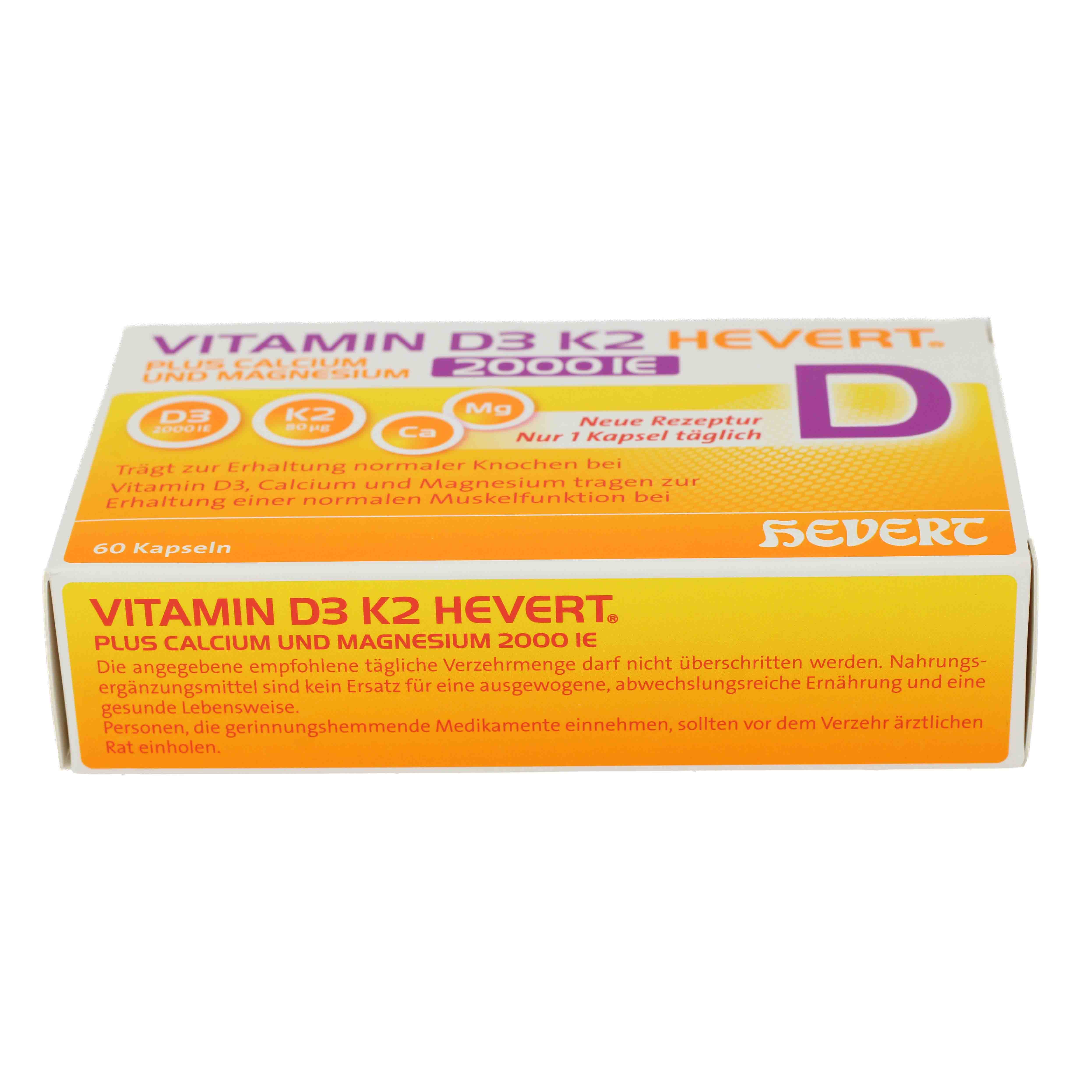 VITAMIN D3 K2 Hevert+Calcium u.Magnes.2000 IE Kps.