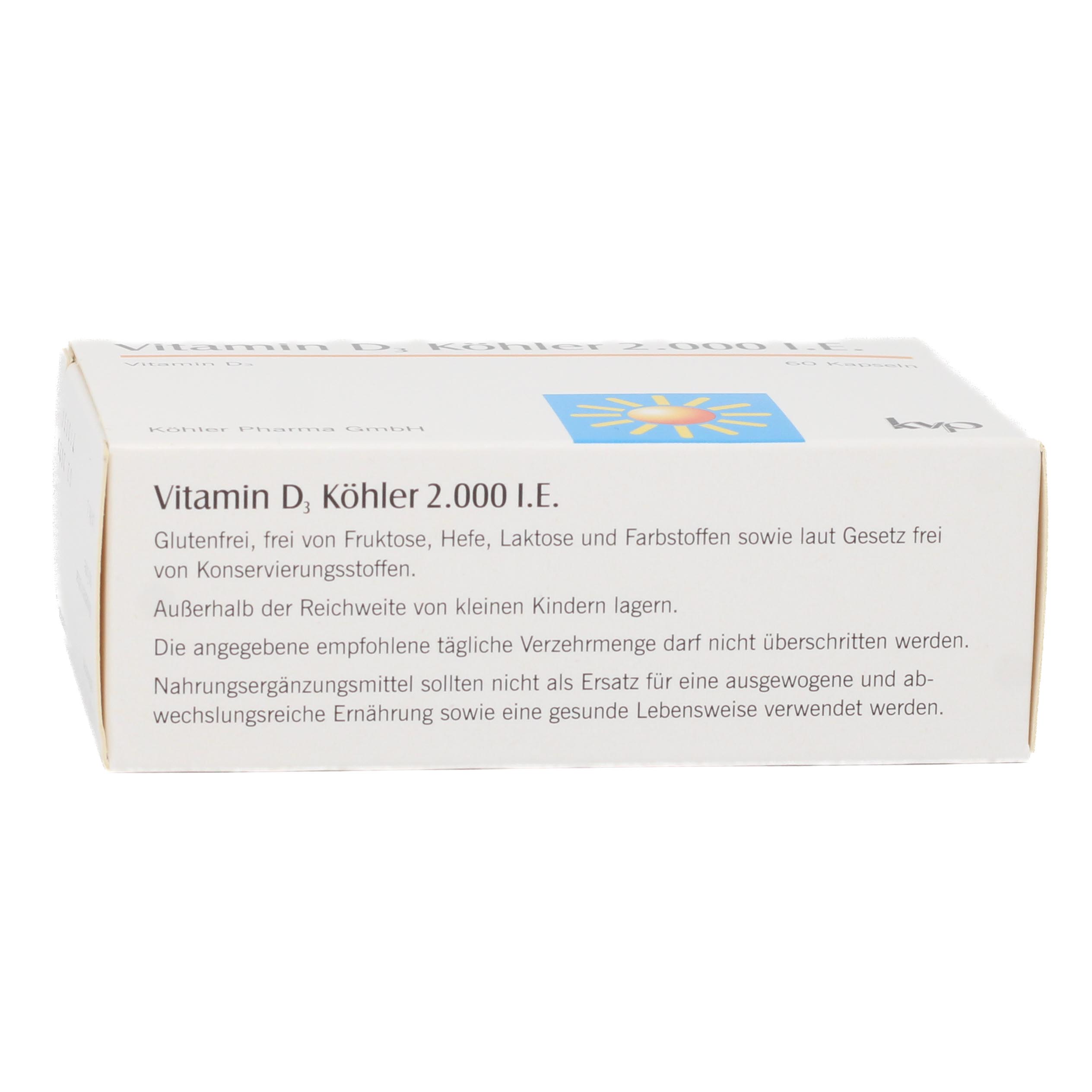VITAMIN D3 KÖHLER 2.000 I.E. Kapseln