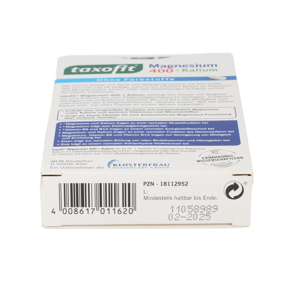 TAXOFIT Magnesium 400+Kalium Depot Tabletten