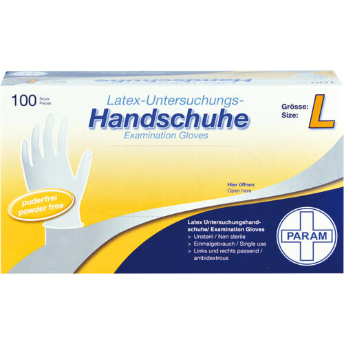 HANDSCHUHE Einmal Latex puderfrei L