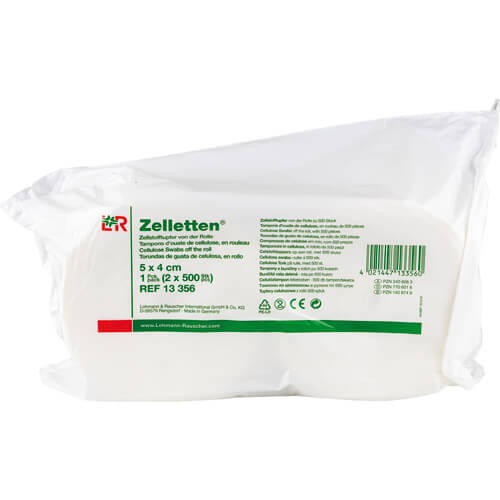 ZELLETTEN Tupfer 4x5 cm unsteril Rolle