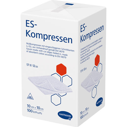 ES-KOMPRESSEN unsteril 10x10 cm 12fach