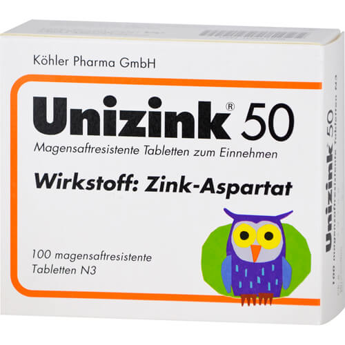 UNIZINK 50 magensaftresistente Tabletten