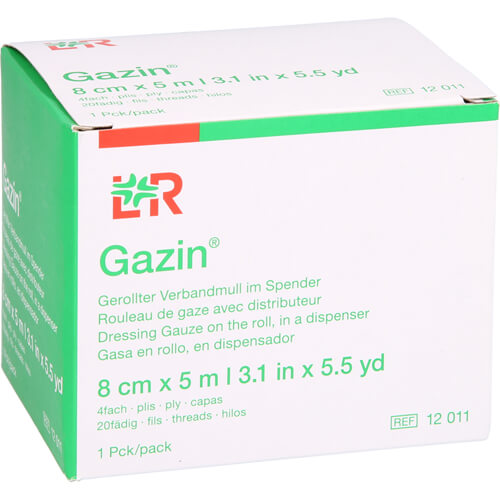 GAZIN Verbandmull 8 cmx5 m 4fach gerollt